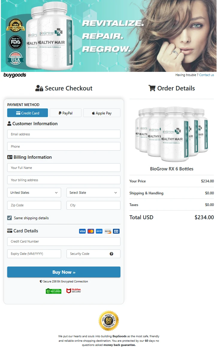 BioGrow secure checkout